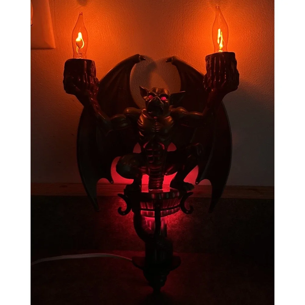 VINTAGE 1996 Trendmasters HallowScream Flickering Gargoyle Light Sconce w/Bulbs